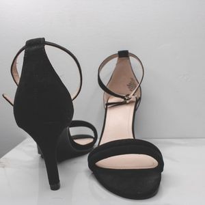 h&m Faux Suede Black Heels